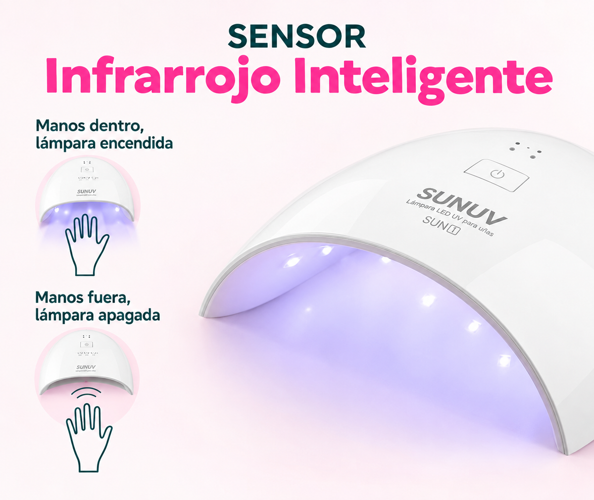 Lámpara de Uñas de Terapia de Luz - Herramienta de Uñas SUNUV